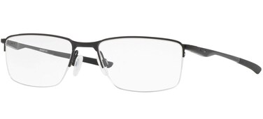 Oakley Men's Ox3218 Socket 5.5 Rectangular Prescription Eyeglass Frames, Polished Black/Demo Lens, 54 mm