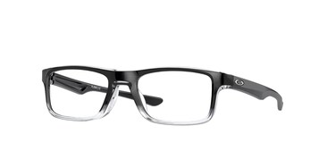 Oakley Men's Ox8081 Plank 2.0 Rectangular Prescription Eyewear Frames, Polished Black Clear Fade/Demo Lens, 53 mm