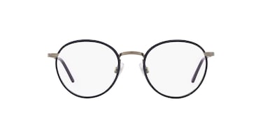 Polo Ralph Lauren Men's PH1153J Round Prescription Eyewear Frames, Antique Gunmetal/Black/Demo Lens, 50 mm