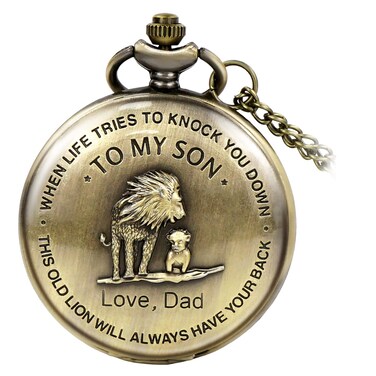 FUNGORGT Men Pocket Watch Gift for Son from dad Memories Gift Birthday Gift dad to Son - Father's Day Gift for Son Pocket Watch with Chain