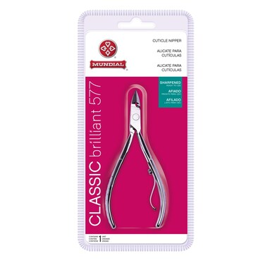 Mundial 577 Cuticle Nippers: Quality Carbon Steel Nipper, Versatile &amp; Sturdy, 4.3 Inch Full Jaw Cuticle Cutters, Super Sharp &amp; Precise, Designed for Both Left and Right Hand Use