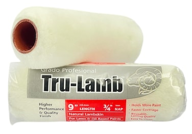 Tru-Lamb - 100% Natural Lambskin Professional Paint Roller (9 x 3/8" - 3 Pack)