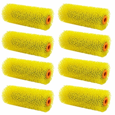 YLTOLOO 8 Pcs Textured Paint Roller Covers, 4 inch Large Textured Foam Drywall Texture Paint Rollers, House Paint Roller Covers for Art Painting Walls Ceilings