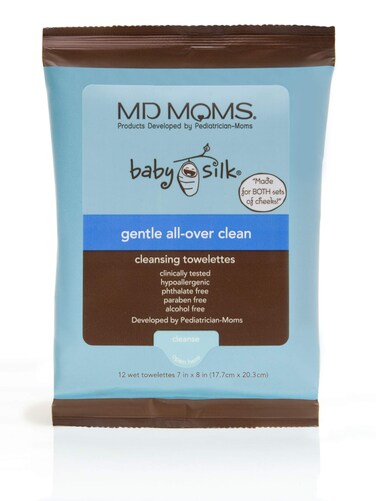 Baby Wipes by MD Moms &ndash; Sensitive Eczema Approved Hypoallergenic Cleansing Towelettes for Sensitive Skin (12 ct Travel Pouch)