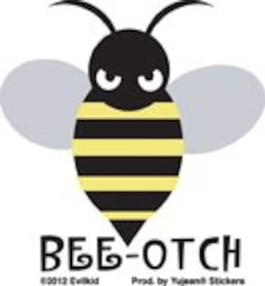 Evilkid Productions - Bee-Otch Bumblebee - Mini Sticker / Decal
