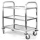 jxgzyy Stainless Steel Cart 3 Tier Kitchen Serving Cart with Lockable Wheels 37.4x37.4x19.7 Inch Commercial Utility Storage Cart for Home Restaurant 330lbs Capacity