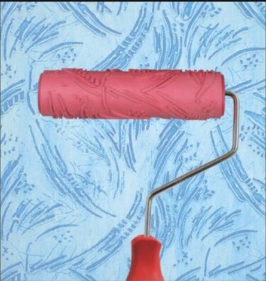 canjoyn 7" Rubber Art Roller Wall Painting Pattern Roller Decorative Texture Roller DIY Patterned Paint Roller with Plastic Handle