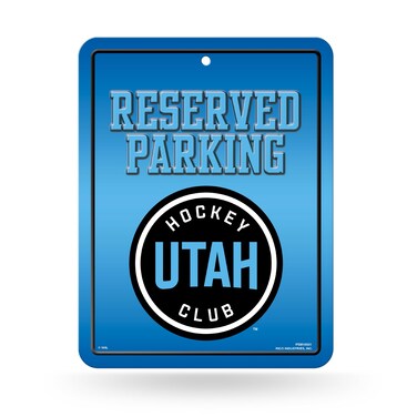Rico Industries NHL Hockey Utah Hockey Club Primary 8.5" x 11" Carbon Fiber Metal Parking Sign - Great for Man Cave, Bed Room, Office, Home D&eacute;cor
