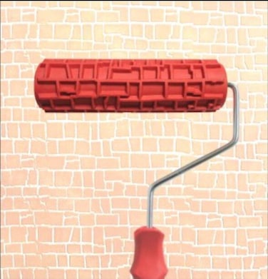canjoyn 7" DIY Patterned Paint Roller Decorative Rubber Roller with Plastic Handle