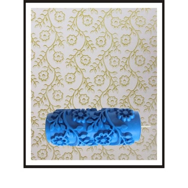 5-Inch Art Roller for DIY Wall Decoration Paint Texture &amp; Grain Pattern Tool Painting Grain Pattern Rubber Roller