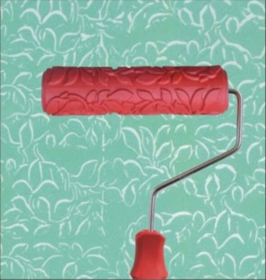 canjoyn 7" Rubber Art Roller Wall Painting Pattern Roller Decorative Texture Roller DIY Patterned Paint Roller with Plastic Handle