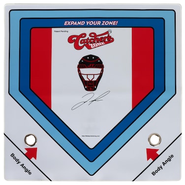 Catcher's Zone Mat, Home Plate Visual Trainer for Catcher's and Pitcher's, 24" L x 24" W x 1/4" H