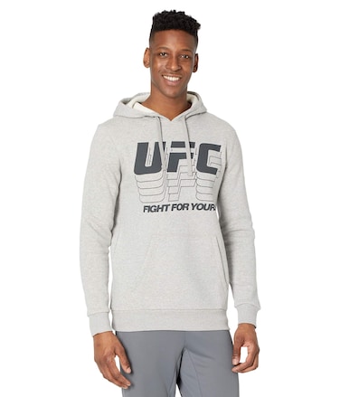 Reebok UFC Fan Gear Pullover Hoodie, Medium Grey Heather, Small