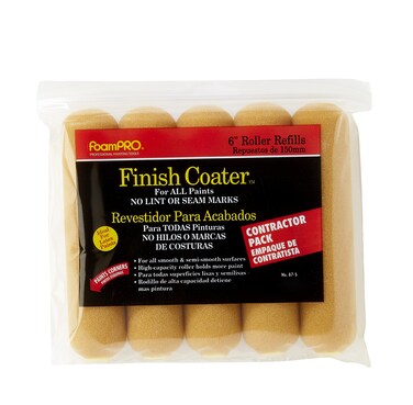 FoamPRO 87-5 Foam Paint Roller Refills, 6 Inch (Pack of 5)