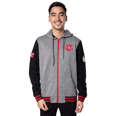 Ultra Game NBA Houston Rockets Mens Men's Full Zip Fleece Hoodie Letterman Varsity Jackett, Team Color, S