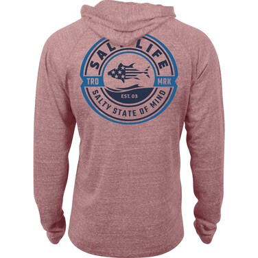 Salt Life Mens Salty Paragon Lightweight Hoodie, Burnt Red, Large