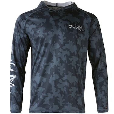 Salt Life CamoX Hoodie SLX Long Sleeve Classic Fit, Navy, X-Large