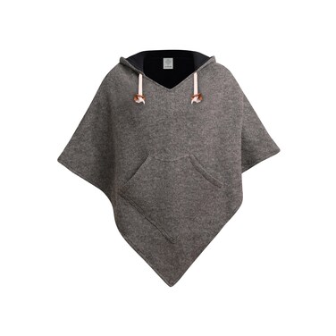 virblatt - Poncho Men   Wool &amp; Fleece   Wool Poncho Men Pancho Hooded Winter Poncho Mens Poncho Warm Outdoor - Abajo_Wool_grey L-XL