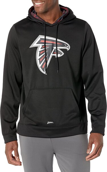 Officially Licensed Zubaz Men's NFL Team Color Hoodie With Team Camo Liner, Atlanta Falcons, Size XX-Large