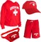 LIFEGUARD Officially Licensed Mens Halloween Costume Combo Pack Hoodie, Shorts, Hat, Fanny Pack &hellip;