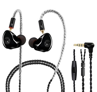 DCMEKA in Ear Monitor Headphones, HiFi Stereo IEM Earphones, Dynamic Dual Driver Wired Earbuds with Detachable Cable, Noise Canceling Headset for Singers Musicians Drummers Audiophile (Black)