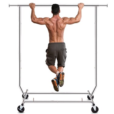 HOKEEPER Clothes Rack, Commercial Rolling Rack, Portable Clothes Rack with Lockable Wheels, Clothing Racks for Hanging Clothes, Heavy Duty Garment Rack for Bedroom, Living Room, Laundry, Balcony