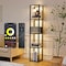 FENLO Fantasy Pro - 66&quot; Glass Dimmable LED Floor Lamp with Shelves for Bedroom, Tempered Glass Display Shelf Lamp for Living Room, Open Display Stand for Business, Long Lasting LED, Unique Home Decor