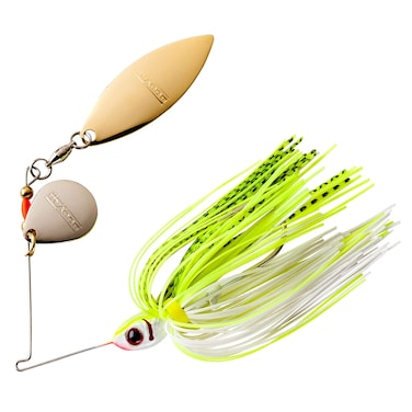 BOOYAH Blade Spinner-Bait Bass Fishing Lure, Chartreuse White Shad, Tandem (1/4 oz)