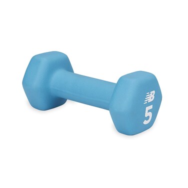 New Balance Dumbbells Hand Weights (Single) - Neoprene Exercise &amp; Fitness Dumbbell for Home Gym Equipment Workouts Strength Training Free Weights for Women, Men (5 Pound Blue), 5lb