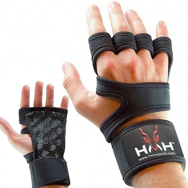 HMH Sports Workout Gloves Weight Lifting Gym Gloves for Men Women Wrist Support Padded Adjustable &amp; Ventilated Grip Palm Protection Exercise Fitness Gloves, Pull ups