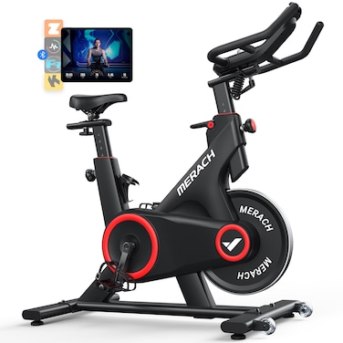 MERACH Indoor Cycling Bike, Exercise Bike for Home with Magnetic Resistance, Bluetooth Stationary Bike, Tablet Holder, CC