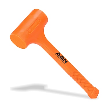 ABN Dead Blow Hammer, 3 lb Pound &ndash; Unicast Mallet with Non-Marring Rubber Coating