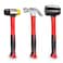 YIYITOOLS 3 Pcs Hammer Set,16oz Rubber Mallet,16oz Claw Hammer and 40mm Double Faced Soft Hammer With Shock Reduction Grip Fit for Indoor and Outdoor Furniture Decoration