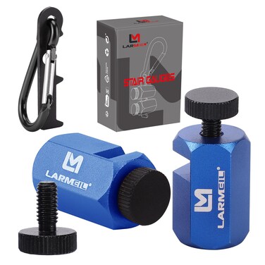 LARMEIL High Quality Stair Gauge with Anti-Drop Holder &amp; Carabiner, Tall Stair Gauges for Framing Square, Attachment Tool for Carpentry Squares Framing &amp; Rafter Layout,Blue