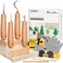 DenniesCare Wood Carving Kit Wood Whittling Kit for Beginners 20pcs Wood Carving Tools with 4pcs Carving Knife, Basswood Wood Blocks, Gloves, Storage Bag, Frosted Sponge, Gifts Set