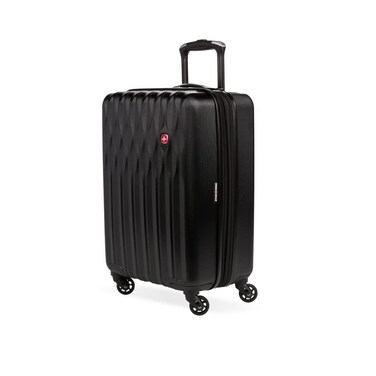 SwissGear 8018 Hardside Expandable Luggage with Spinner Wheels, Black, Carry-On 20-Inch