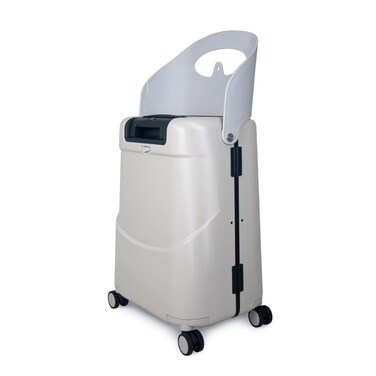 MiaMily 4-Wheel Carry On Luggage with Seat for Kids with Seat Belt, Waterproof Pocket, Adjustable Handle, and Hard Body with 43 Liter Capacity, Mist Gray