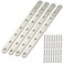12" Flat Mending Plate 4Pcs Flat Straight Braces Stainless Steel Straight Brackets, Repair Fixing Bracket Connector, Mending Joining Plates with Screws, Silver