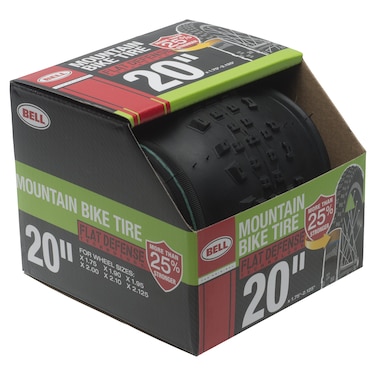 BELL 7091037 Flat Defense Mountain Bike Tire, 20" x 1.75-2.125", Black