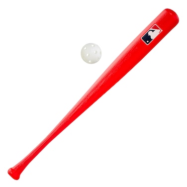 Franklin Sports MLB Plastic Baseball Bat + Ball Set - Kids Lightweight Plastic Baseball Bat + Ball - 30" Pro Style Youth Set - Red