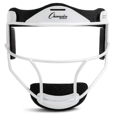 Champion Sports Steel Softball Face Mask - Classic Fielders Masks for Youth - Durable Head Guards - Premium Sports Accessories for Indoors and Outdoors - White