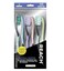 Reach Essentials Toothbrush with Toothbrush Caps, Multi-Zoned Angled Soft Bristles, Contoured Handle, Tongue Scraper, 6 Count