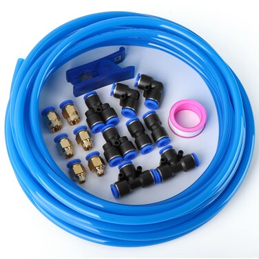 TAILONZ PNEUMATIC 14mm OD 10mm ID Polyurethane PU Air Hose Pipe Tube Kit 5 Meter 16.4ft