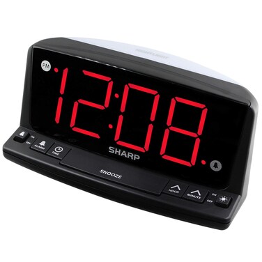 Sharp LED Digital Alarm Clock &ndash; Simple Operation - Easy to See Large Numbers, Built in Night Light, Loud Beep Alarm with Snooze, Bright Big Red Digit Display