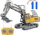 Remote Control Excavator Toy 11 Channel 2.4Ghz RC Construction Vehicles with Metal Shovel Truck Toys for Kids, 680&deg; Rotation with Lights and Sound - 1/20 Scale Tractor Digger for Boys 6 +