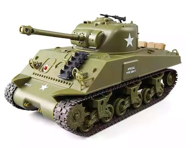 POCO DIVO Sherman M4A3 US Medium Tank RC IR Battle Panzer 2.4Ghz 1/30 Scale Model Military Vehicle w. Sound &amp; Light