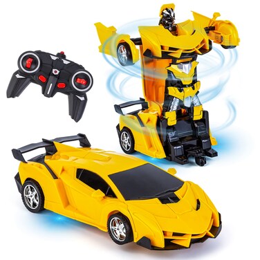 Refasy RC Cars for Boys Age 4-7,Remote Control Transformation Car Robot Toys for Child Electric Deformation Car Vehicle Toys for Kid 8-15 Ages Transforming Toy Deformed Cars Best Birthday Toy Red