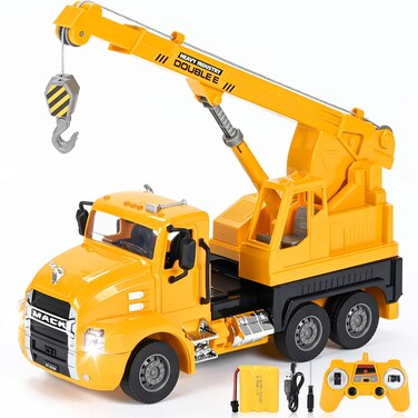 DOUBLE E Excavator Toys for Boys Remote Control Excavator 11 Channel 1:20 Construction Toys Tractor, RC Excavators Sandbox Digger Toys Gifts for Boys 4-12 Years