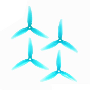 8pcs HQProp 6X3X3V1S 6030 6 Inch 3-Blade Propellers Set (4X CW / 4X CCW) Poly Carbonate (Blue)