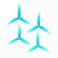 8pcs HQProp 6X3X3V1S 6030 6 Inch 3-Blade Propellers Set (4X CW / 4X CCW) Poly Carbonate (Blue)